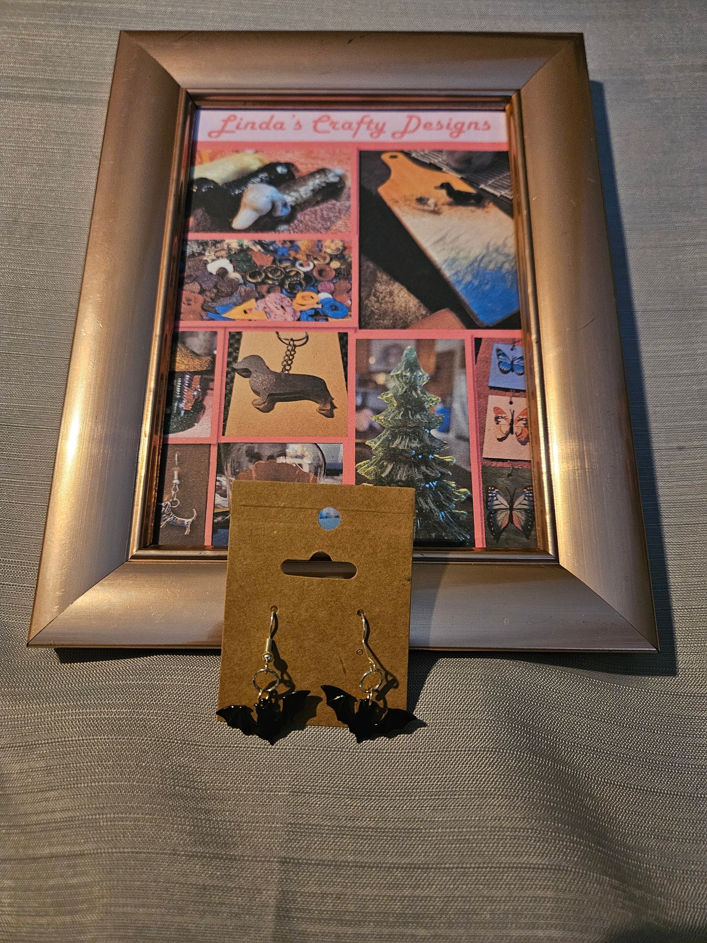 Metal Earrings (Hook) - Halloween Black Bats #70