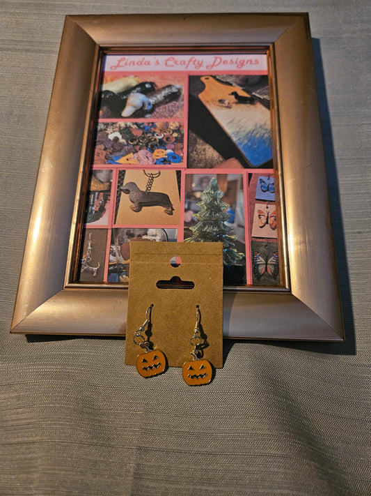 Metal Earrings (Hook) - Halloween Jack-O-Lanterns #72