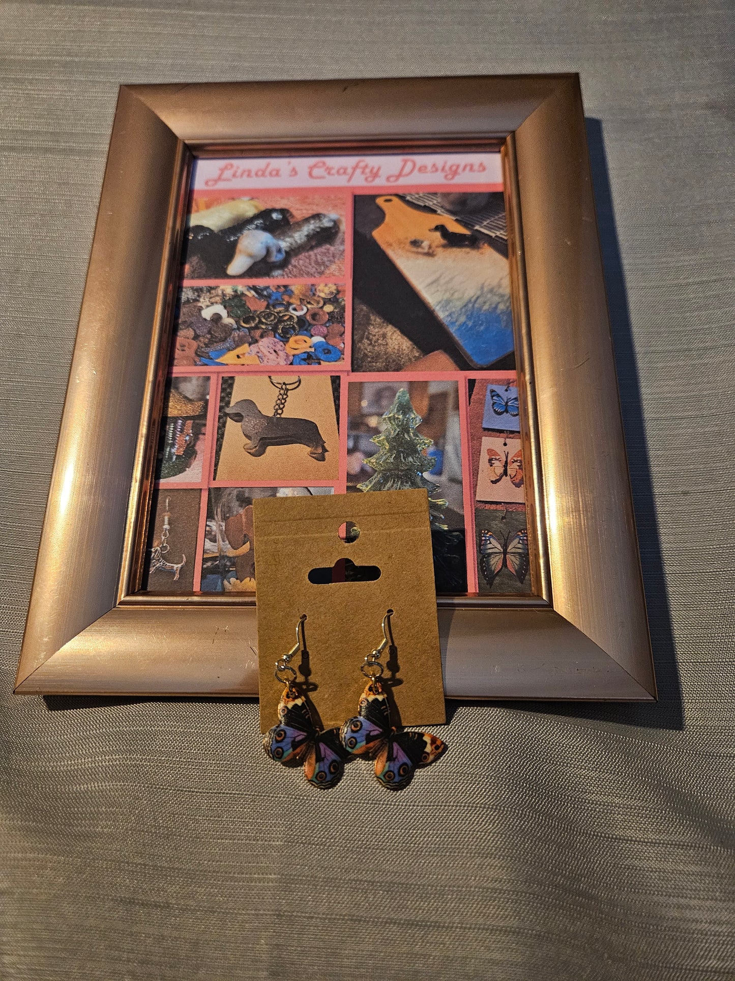 Palstic/Metal Earrings (Hook) - Multicolor Butterflies #15