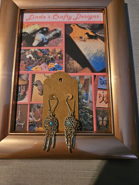 Metal Earrings (Hook) - Dreamcatchers #44