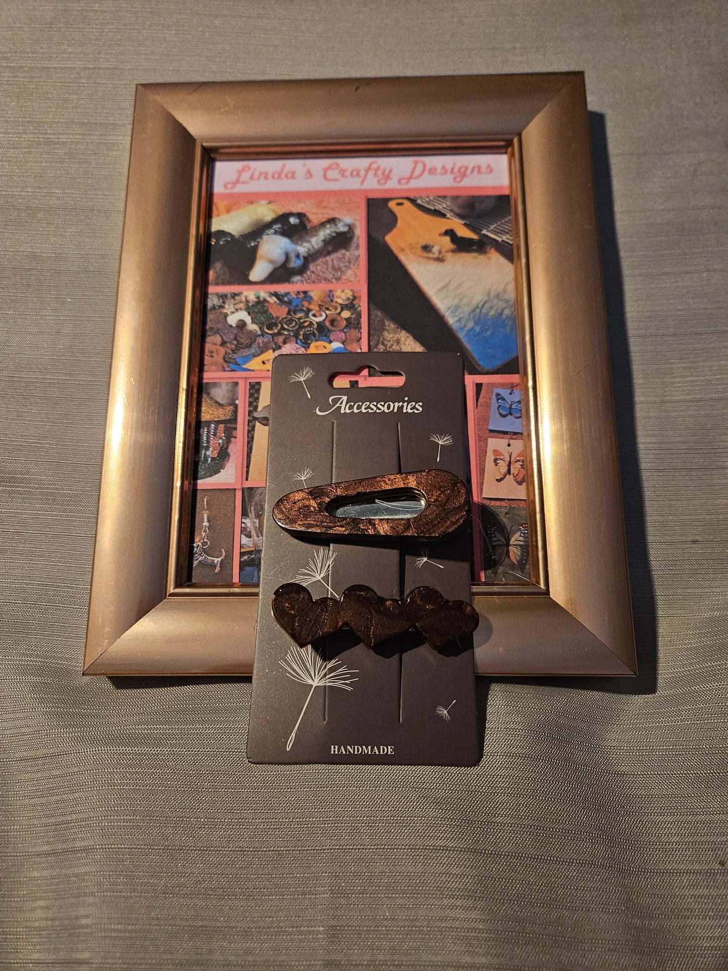 Resin/Metal Barrettes - Beauty in Brown #92