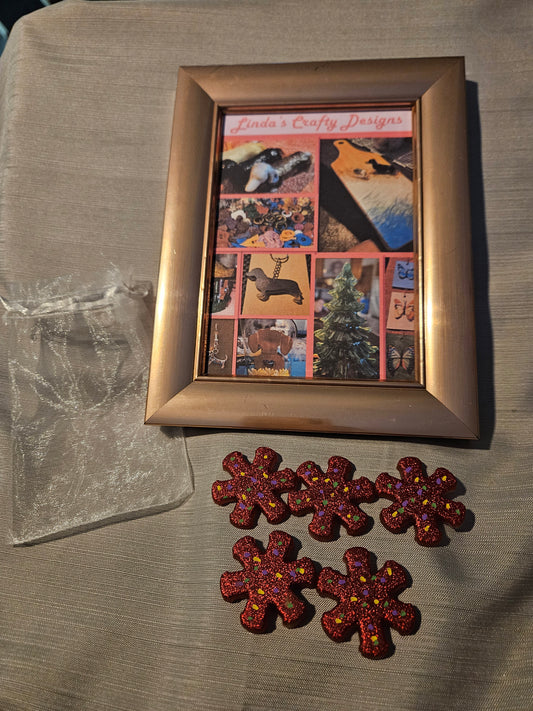 Resin Magnets - Red Flowers #87