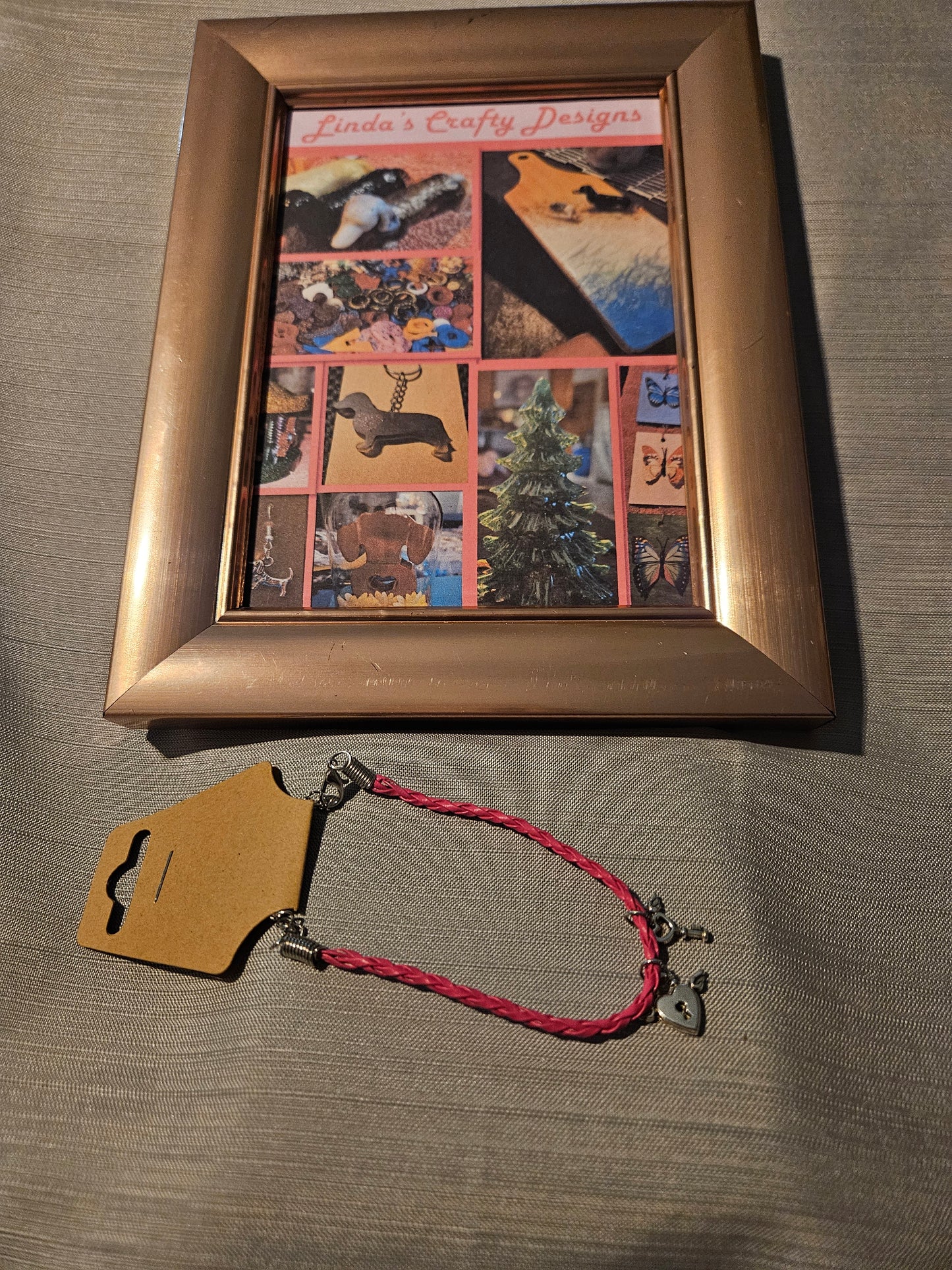 Leather Rope/Metal Bracelet - Key and Heart #161
