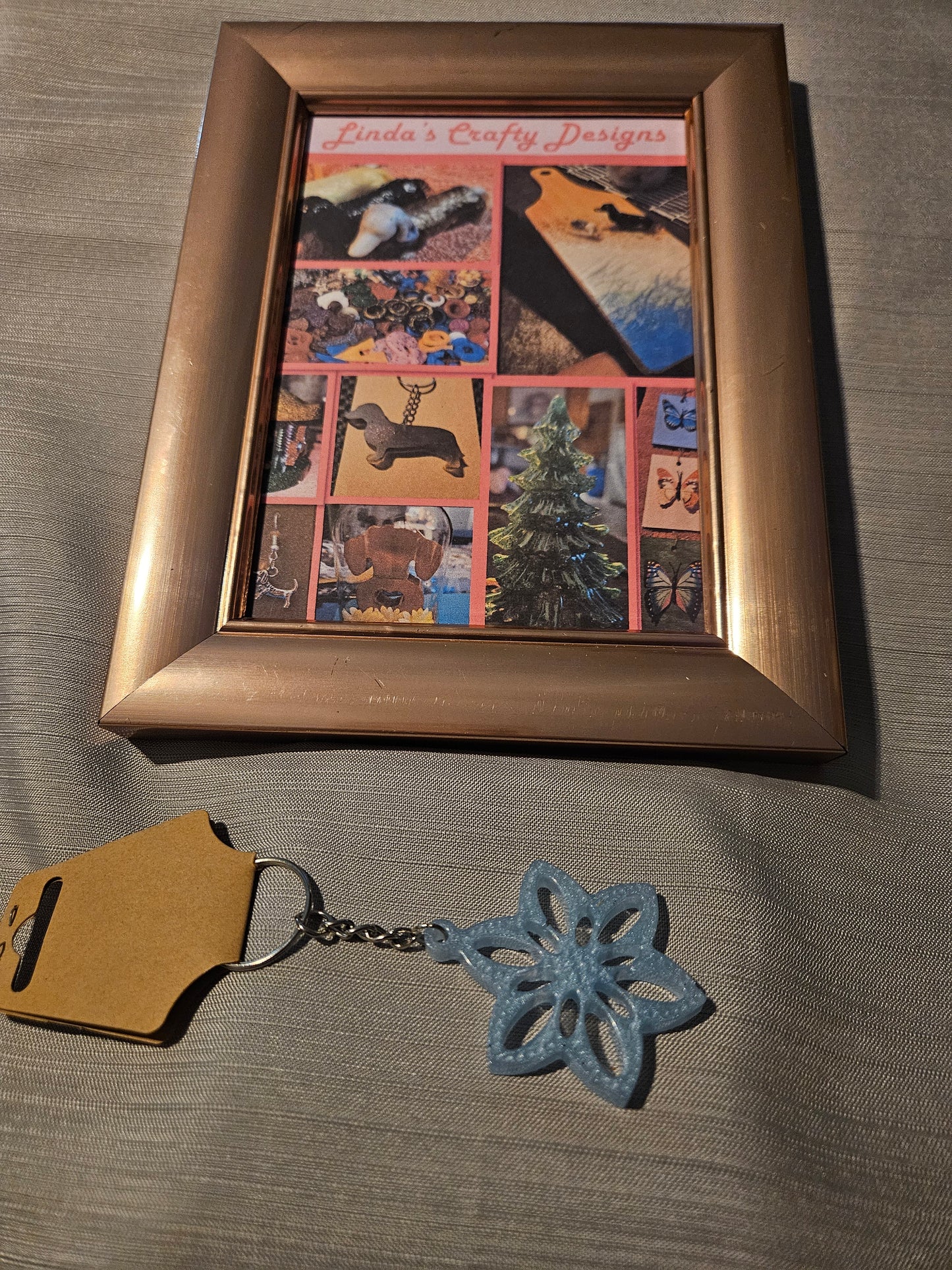 Resin Keychain - Holiday Blue Snowflake #465