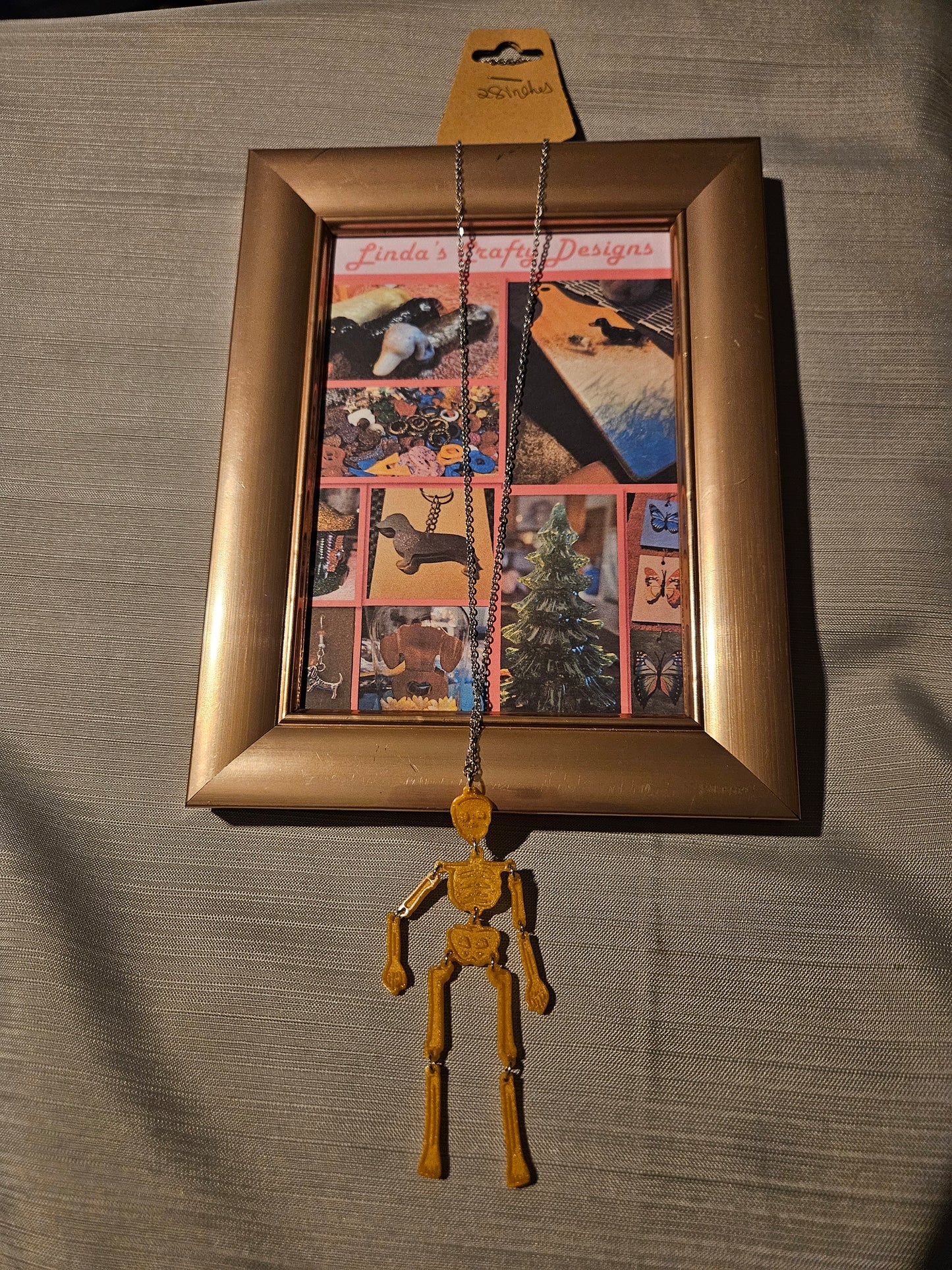 Resin/Metal Necklace - Halloween Skeleton #212