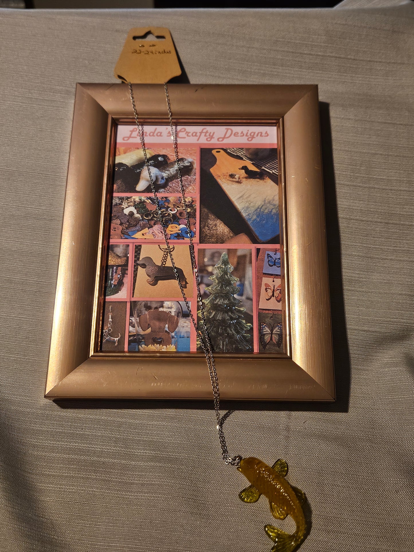Resin/Metal Necklace - Yellow/Green Koi #133