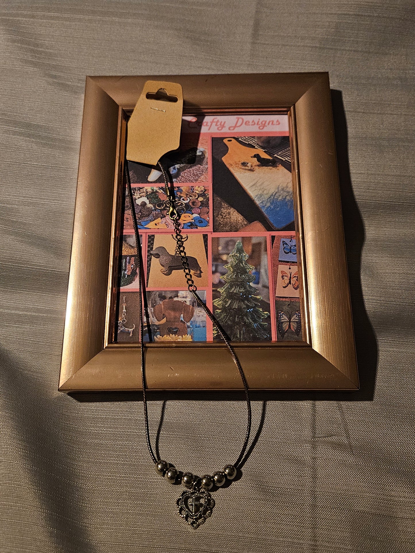 Leather Rope/Metal Necklace - Cross My Heart 18-20 inch #181