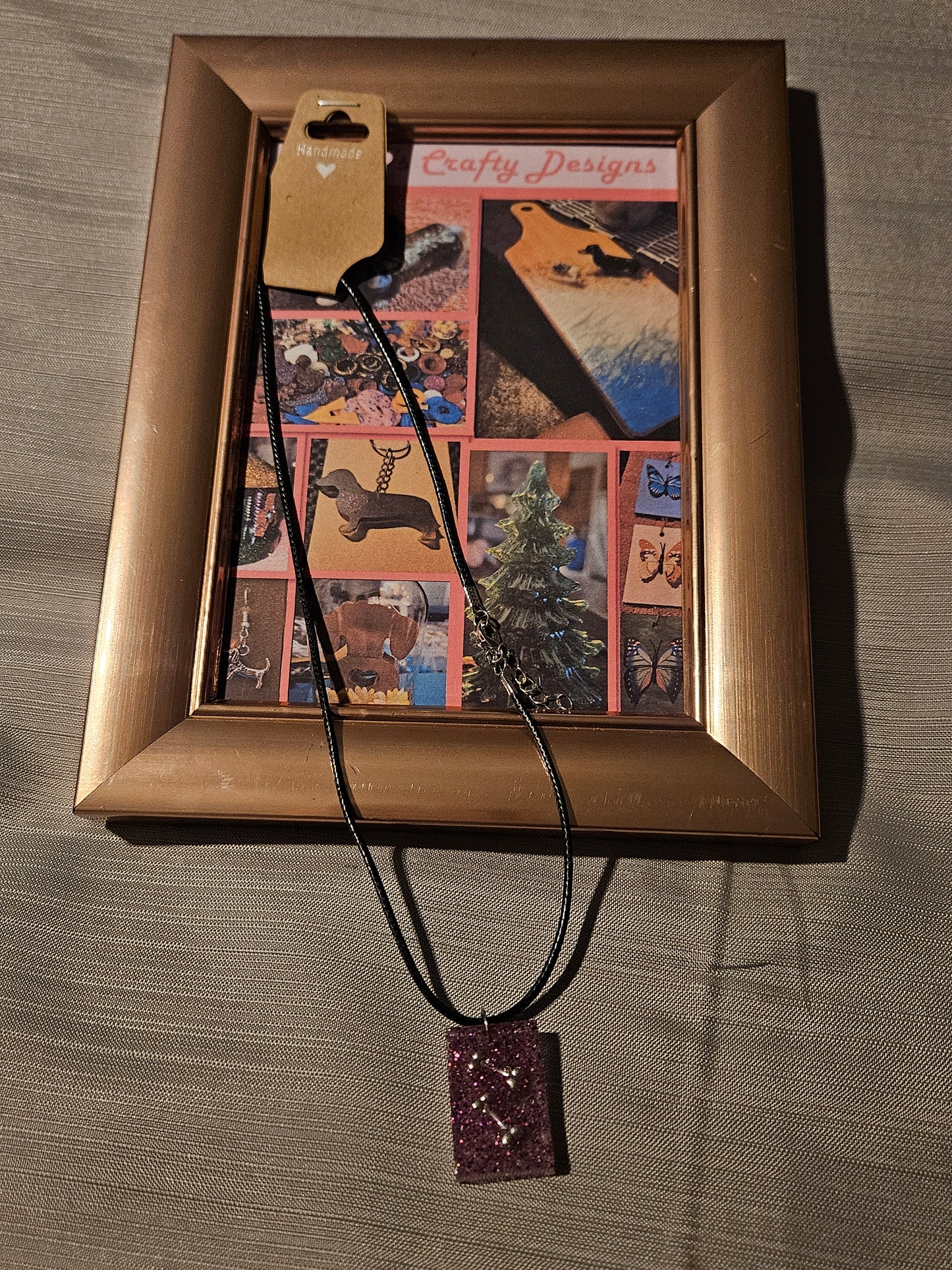 Resin/Leather Rope Necklace - Glitter Bones  18-20 inch #201