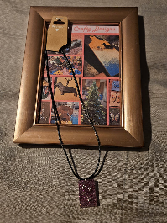 Resin/Leather Rope Necklace - Glitter Bones  18-20 inch #201
