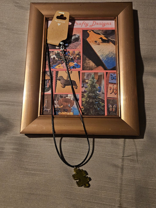 Resin/Leather Rope Necklace - Puzzle Piece 18-20 inch #186