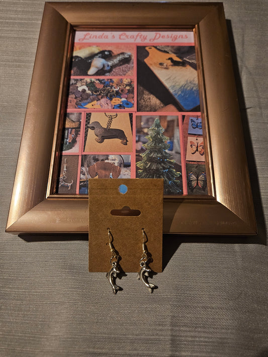 Metal Earrings (Hook) - Dolphins #309