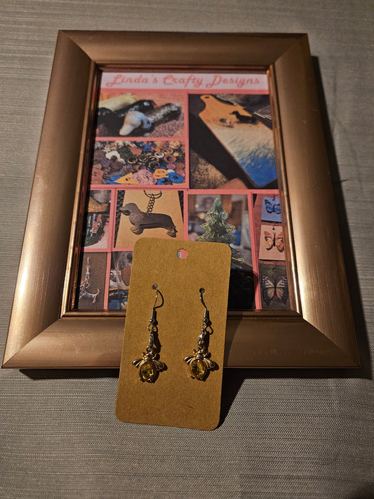 Metal Earrings (Hook) - Bees #304