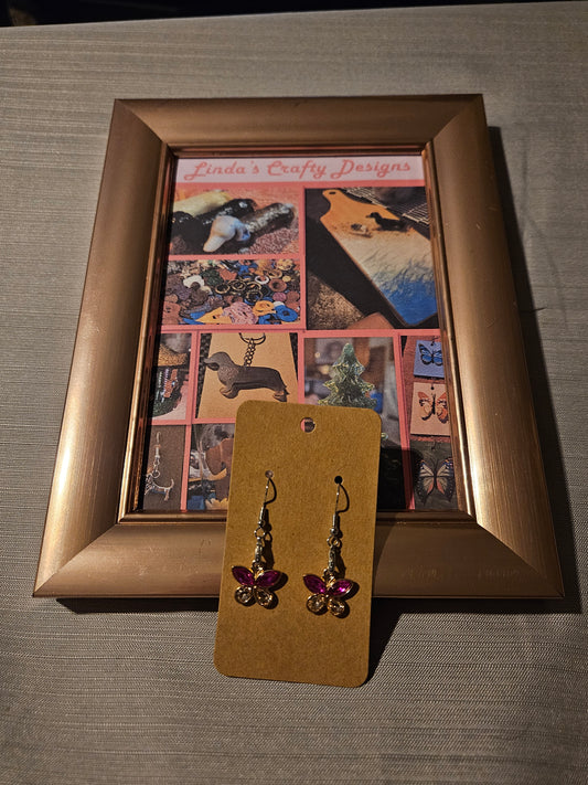 Metal Earrings (Hook) - Butterflies #302