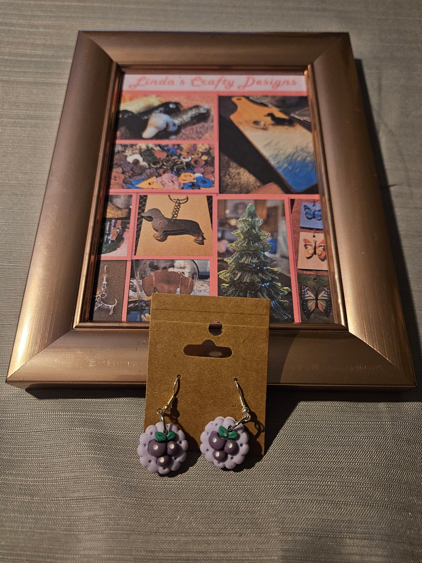 Metal Earrings (Hook) - Purple Cookies #367