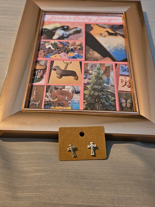 Metal Earrings (Posts) - Crosses #430