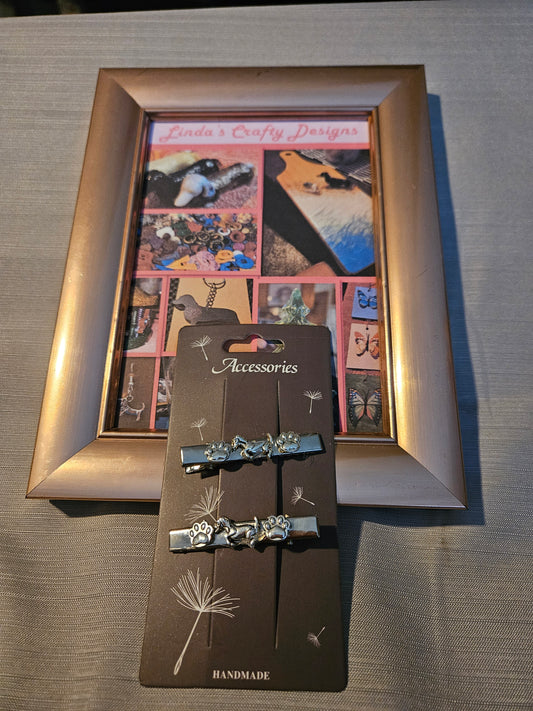 Metal Barrettes - Dachshund and Paws #814