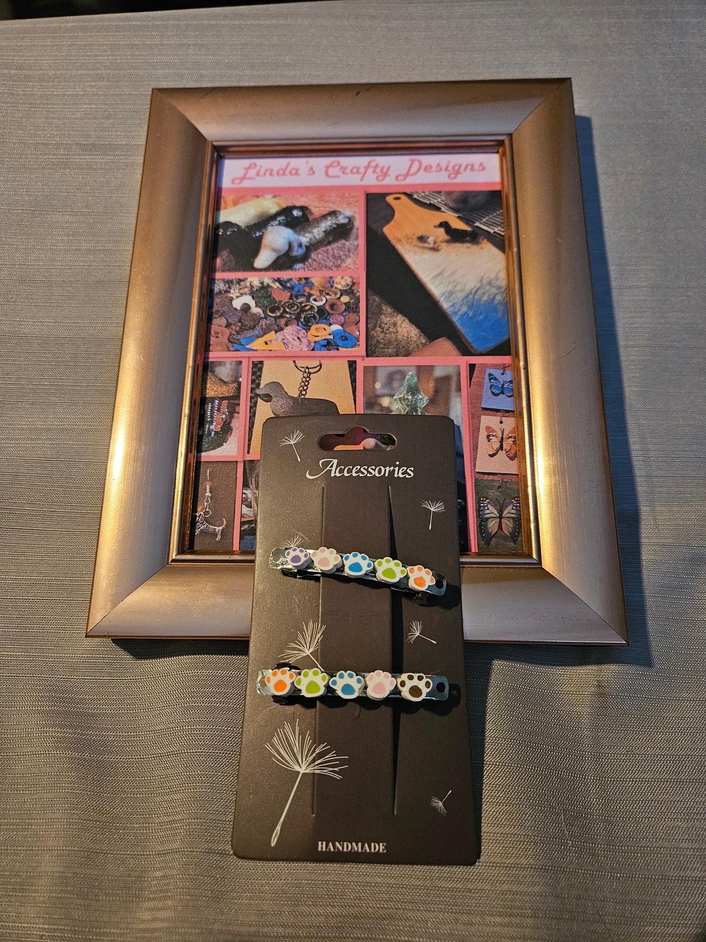Metal Barrettes - Paw Prints #811