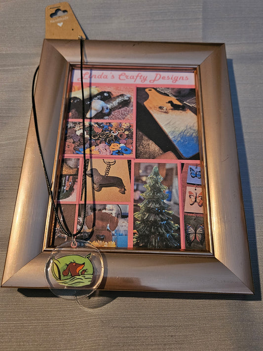 Resin/Leather Rope Necklace - Nap Time #674