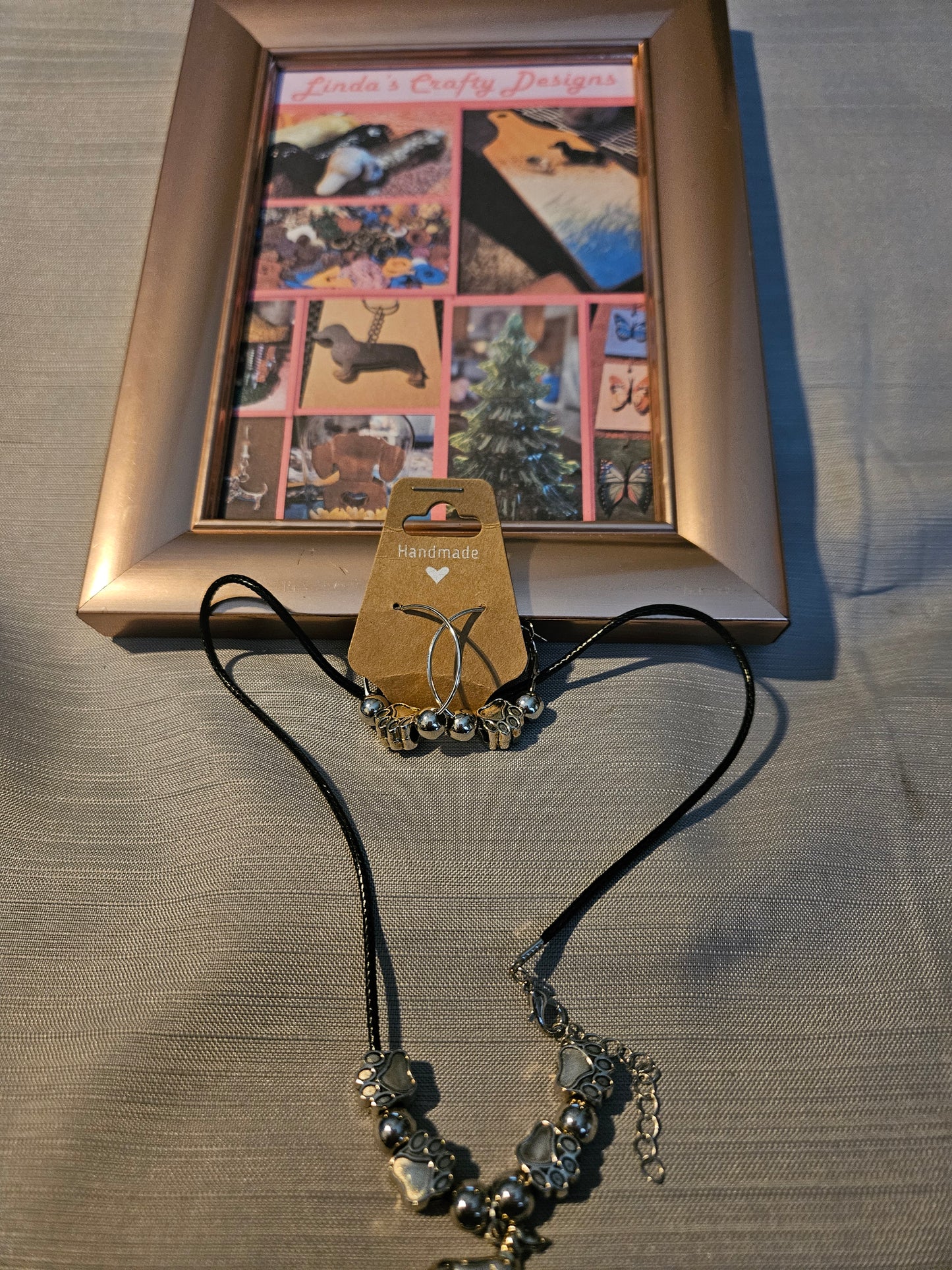 Metal Jewelry Sets - 2 Pieces - Necklace, and Hoop Earrings #668