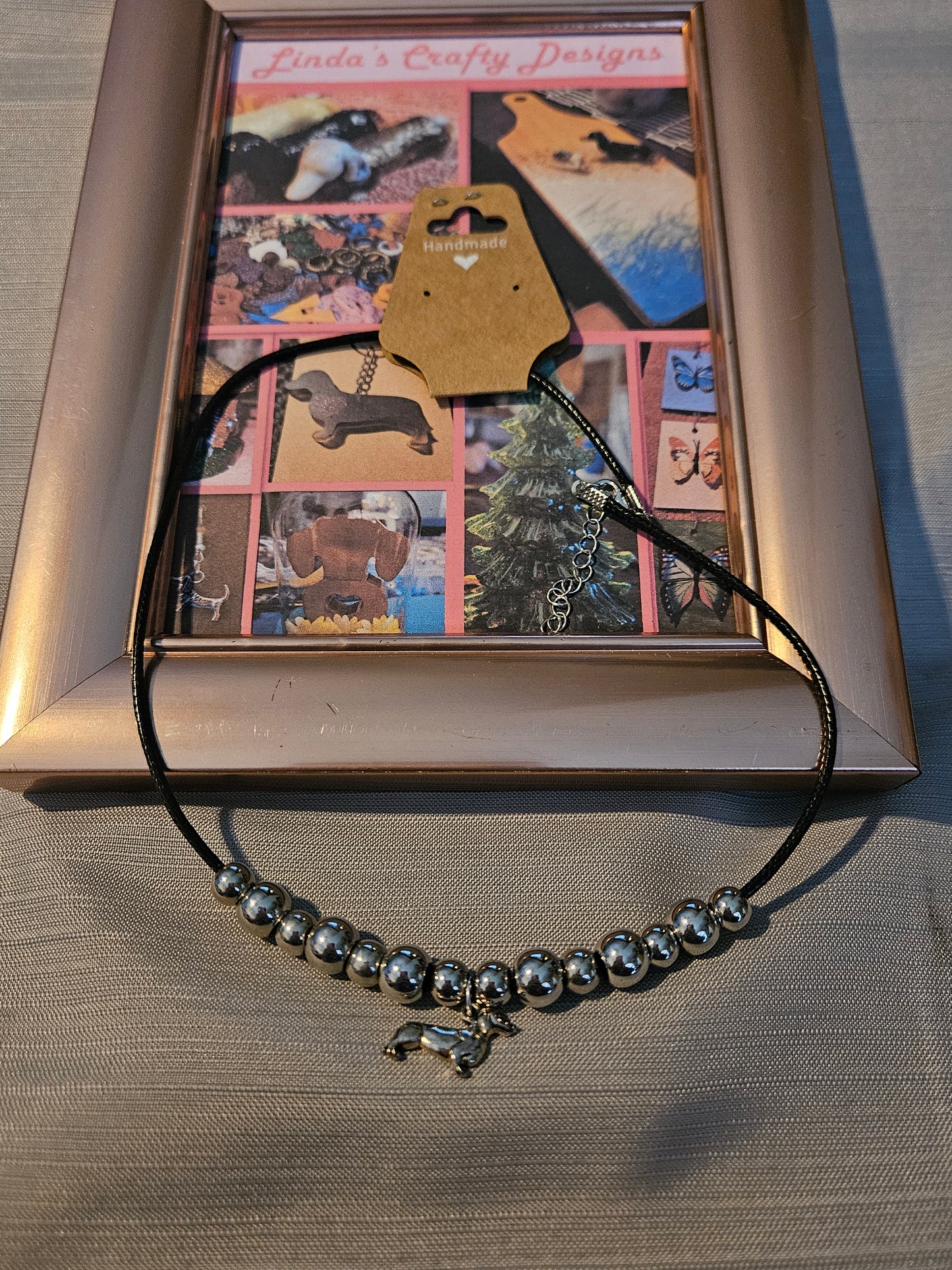 Leather Rope/Metal Necklace - Silver Dox #692. 693