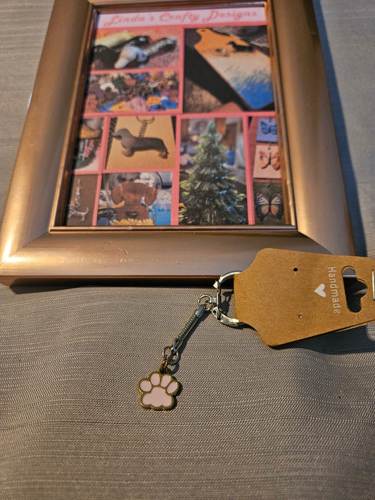 Metal Keychain - Pink Paw Print #724, 725
