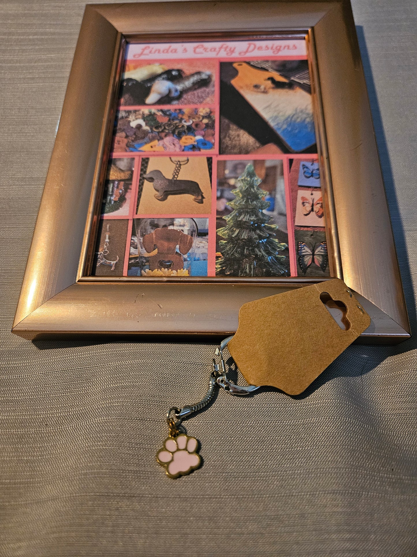 Metal Keychain - Pink Paw Print #724, 725