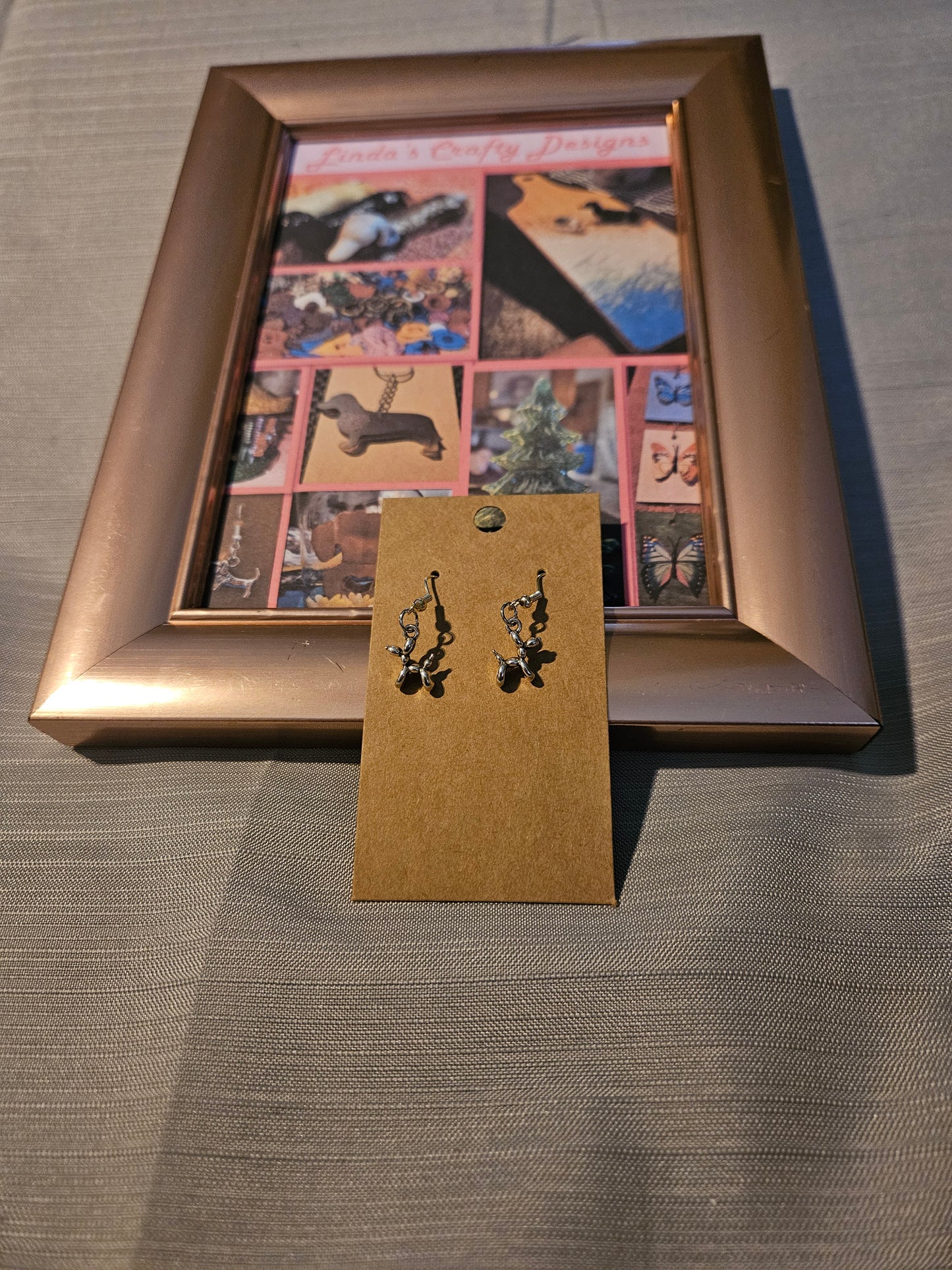 Metal Earrings (Hook) - Balloon Dogs - Silver Mini #1141. 1142. 1143. 1144