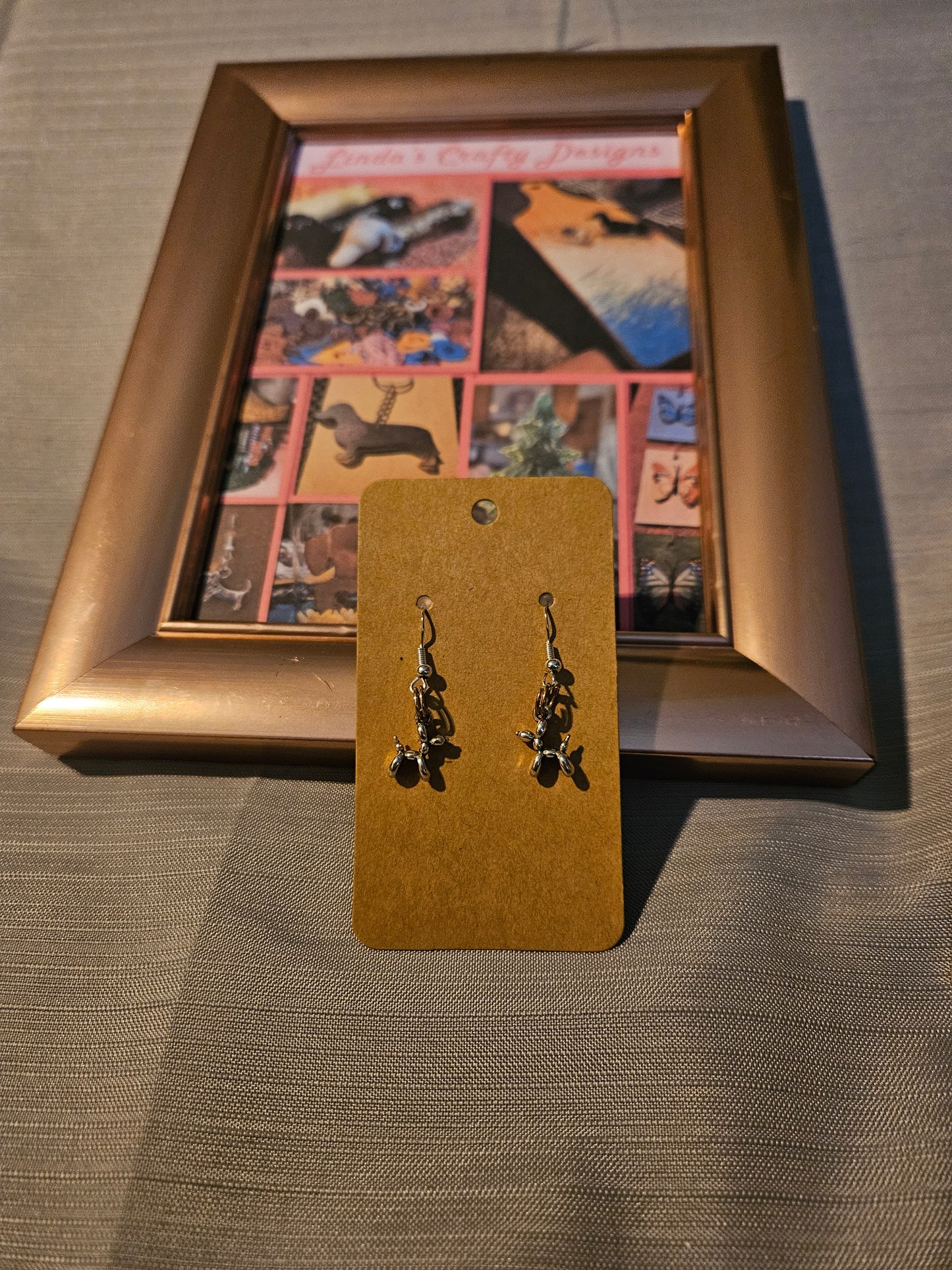Metal Earrings (Hook) - Balloon Dogs - Silver Mini #1141. 1142. 1143. 1144