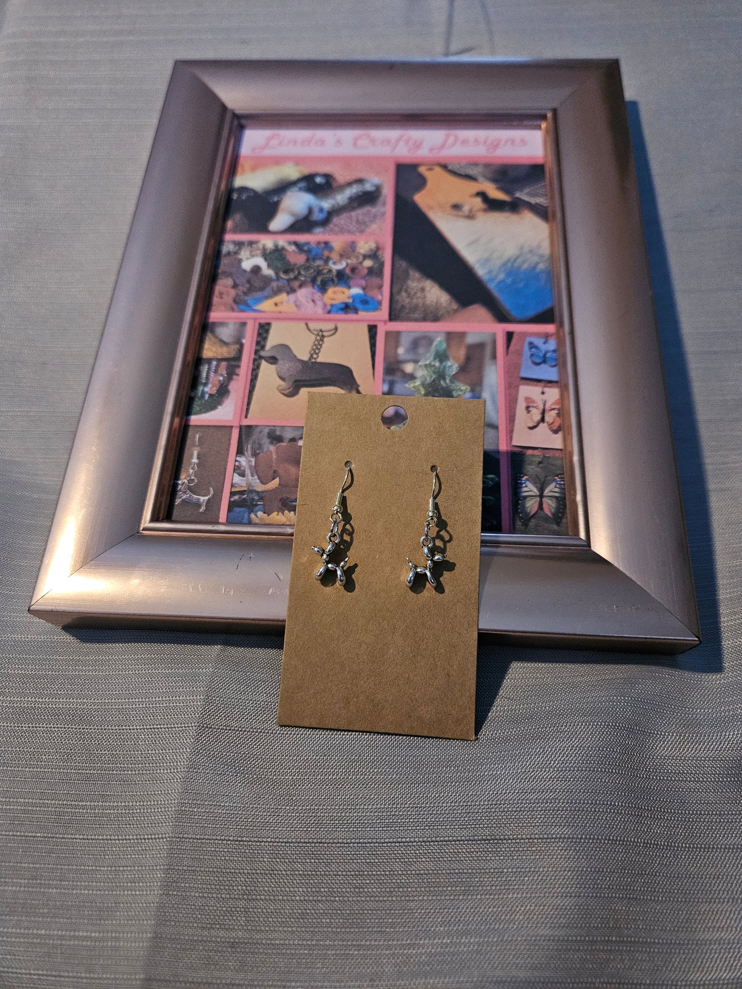 Metal Earrings (Hook) - Balloon Dogs - Silver Mini #1141. 1142. 1143. 1144