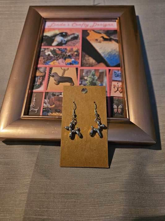 Metal Earrings (Hook) - Balloon Dogs - Silver #1146. 1147. (1148 sold). 1149