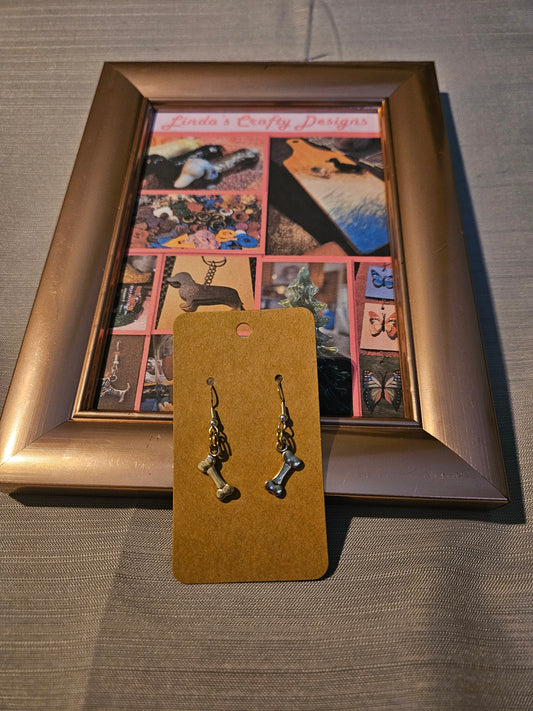 Metal Earrings (Hook) - Doggy Bones #1131