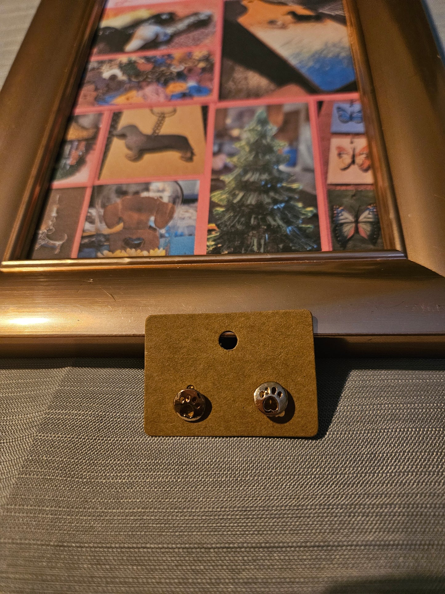 Metal Earrings (Posts) - Paws in Circles #1085