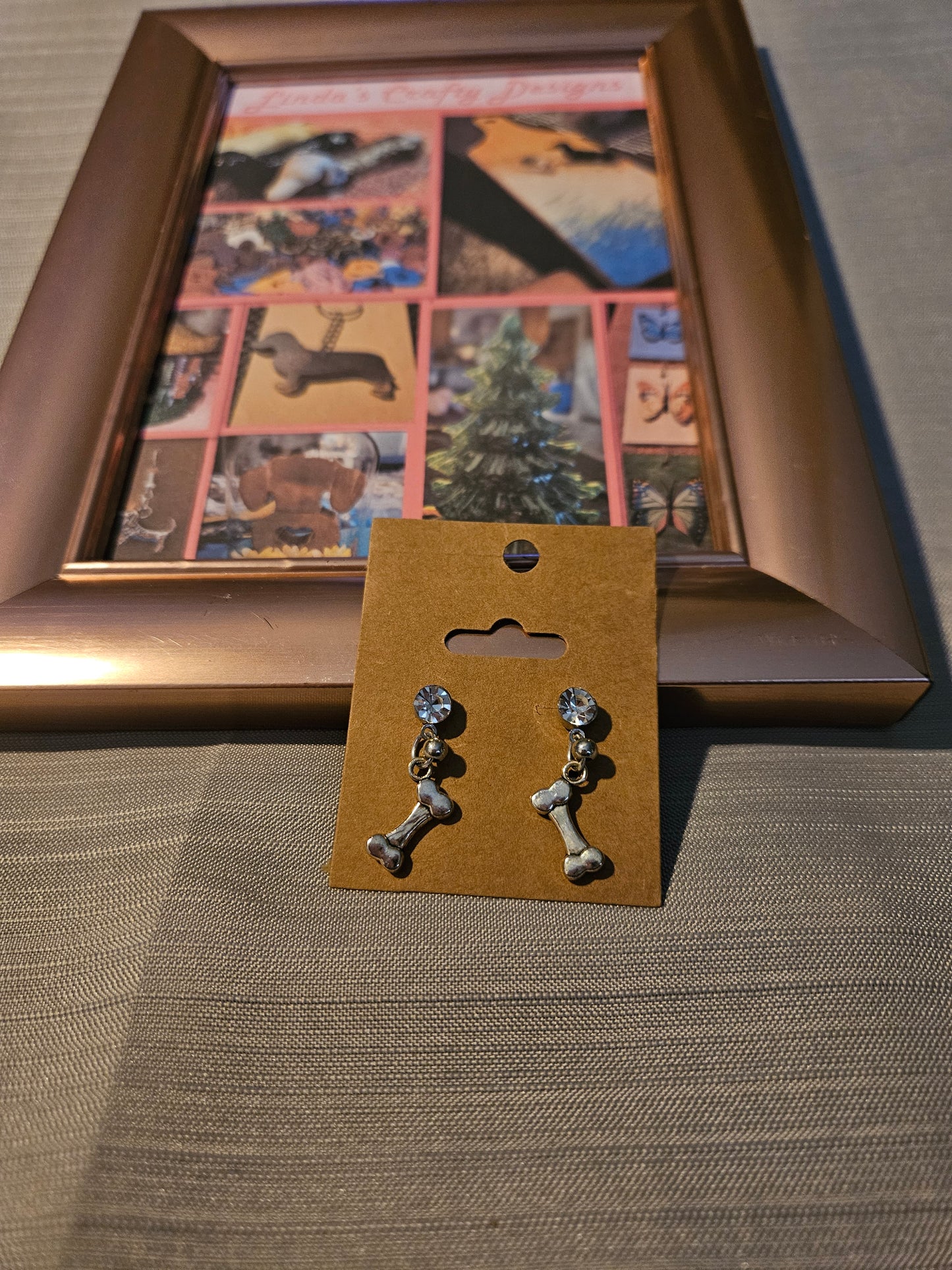 Metal Earrings (Studs) - Dog Bones #1078