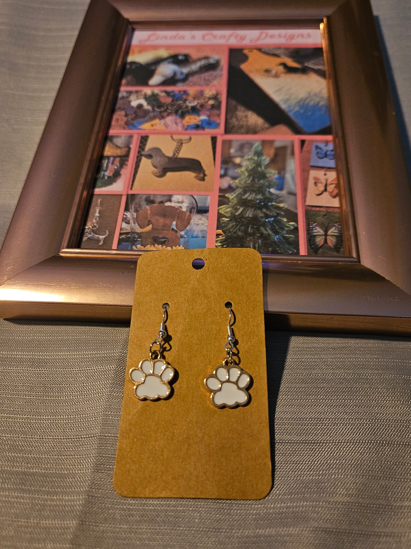 Metal Earrings (Hook) -  White Paws #1152. 1153