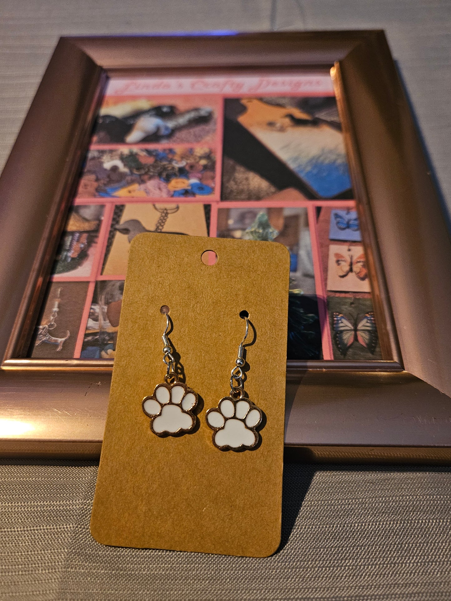 Metal Earrings (Hook) -  White Paws #1152. 1153
