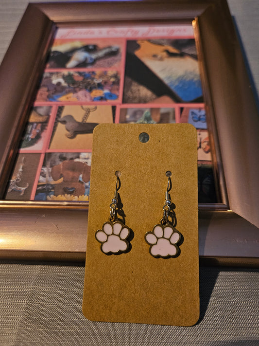 Metal Earrings (Hook) -  Pink Paws #1156. 1157. 1158