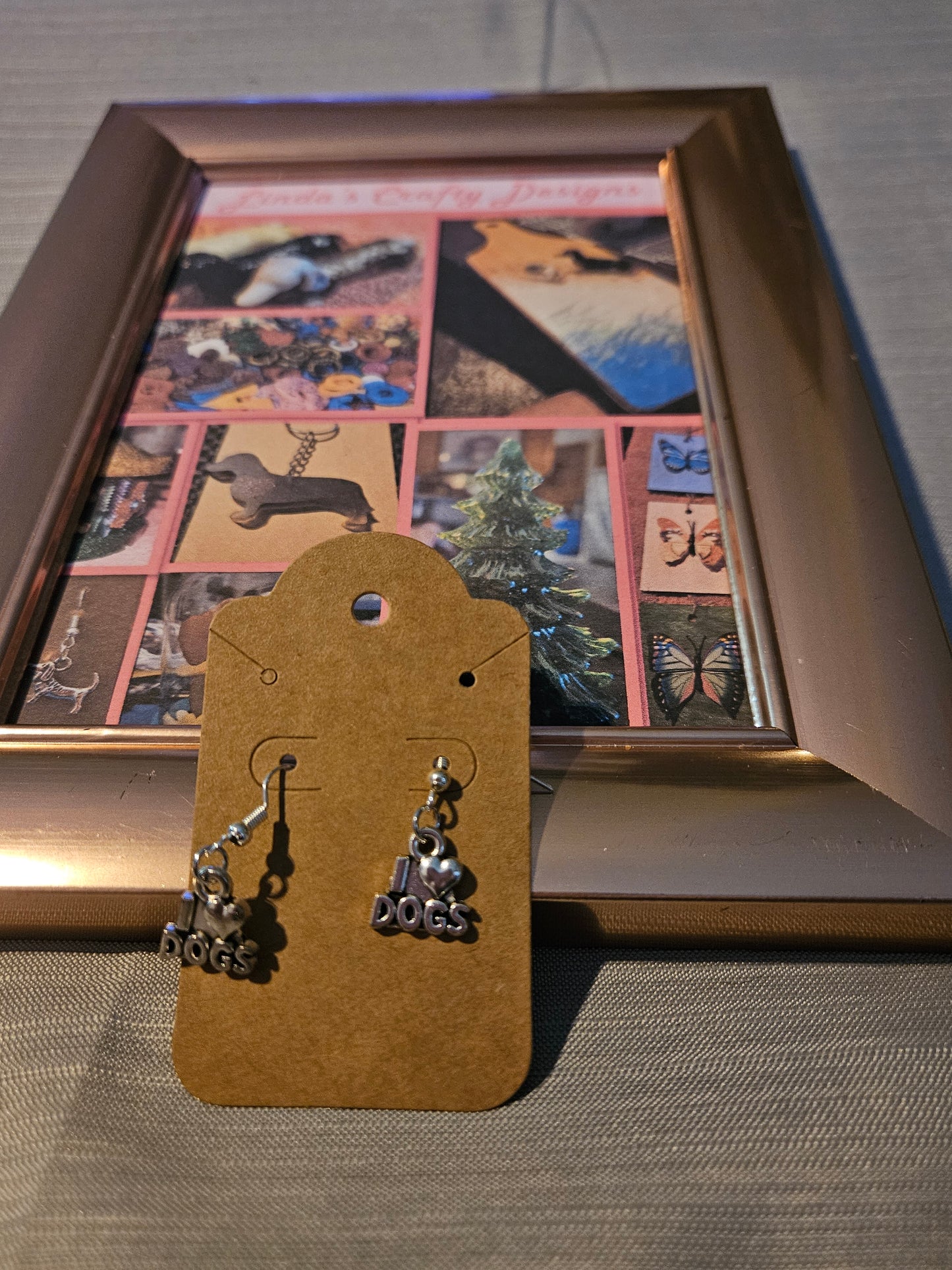 Metal Earrings (Hook) -  I Love Dogs #1179, 1180