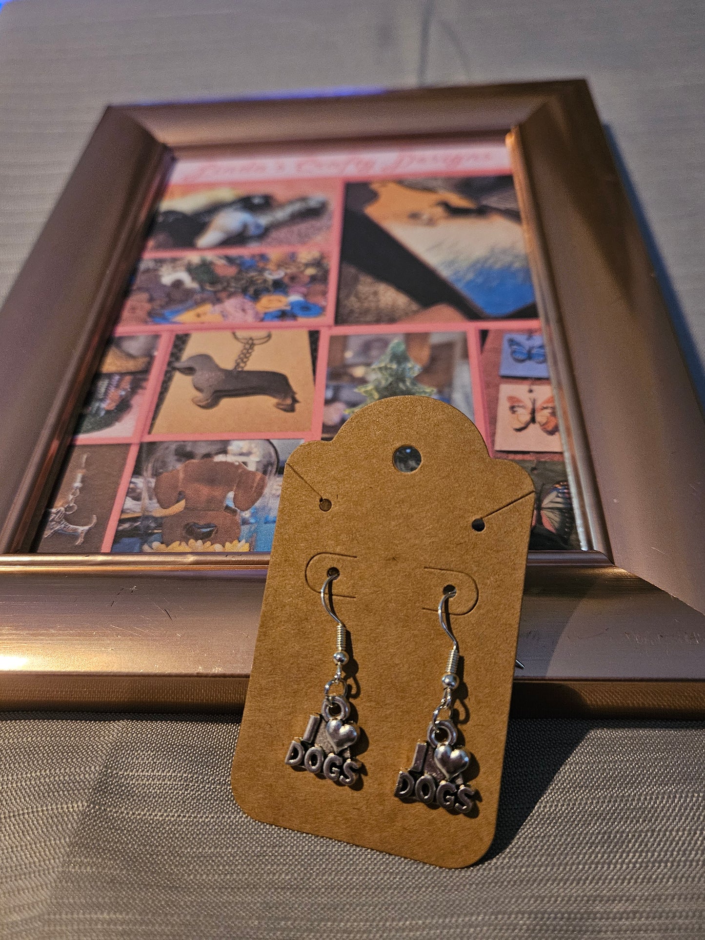 Metal Earrings (Hook) -  I Love Dogs #1179, 1180