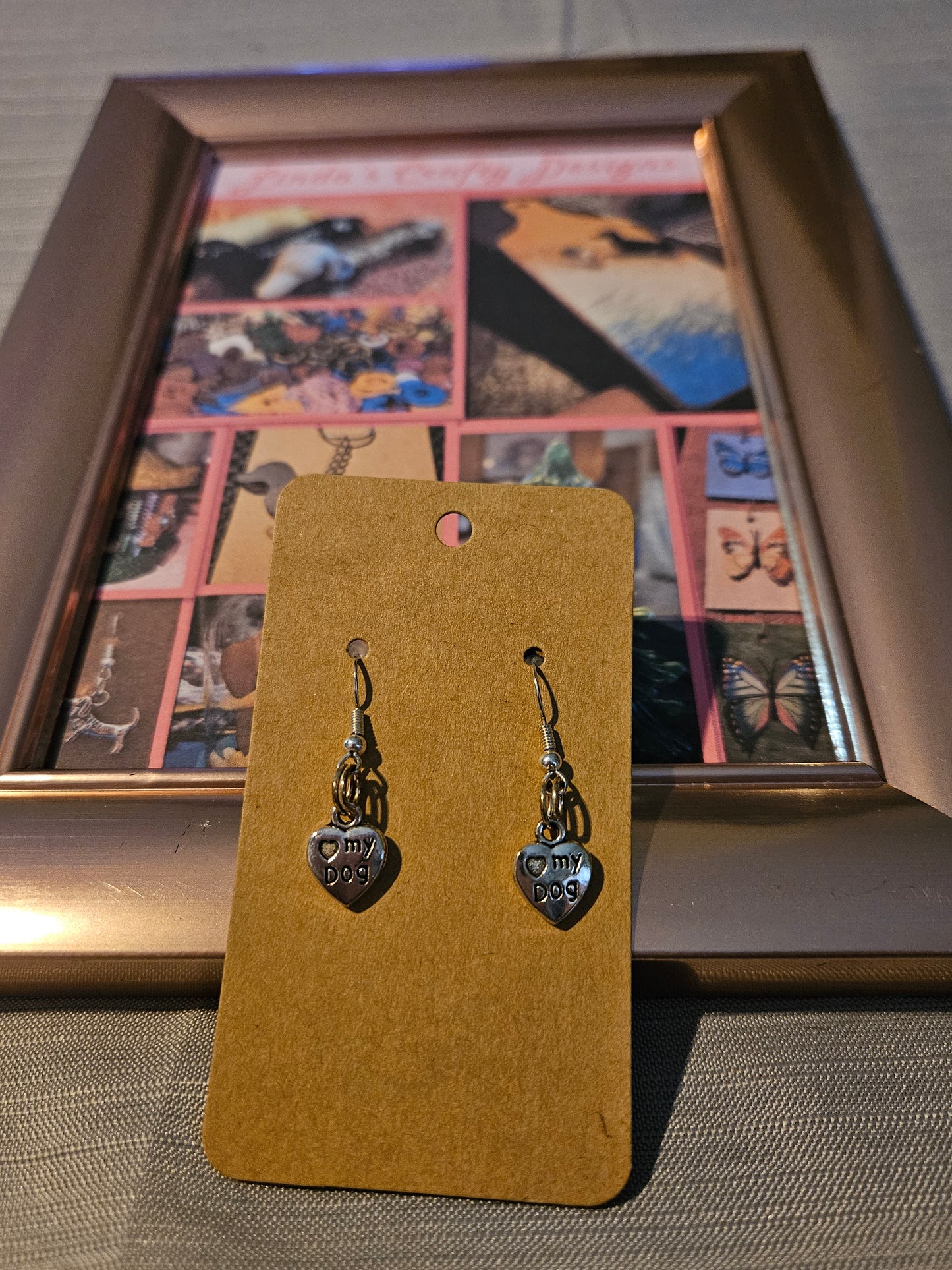 Metal Earrings (Hook) -  I Love my Dog #1176, 1177, 1178