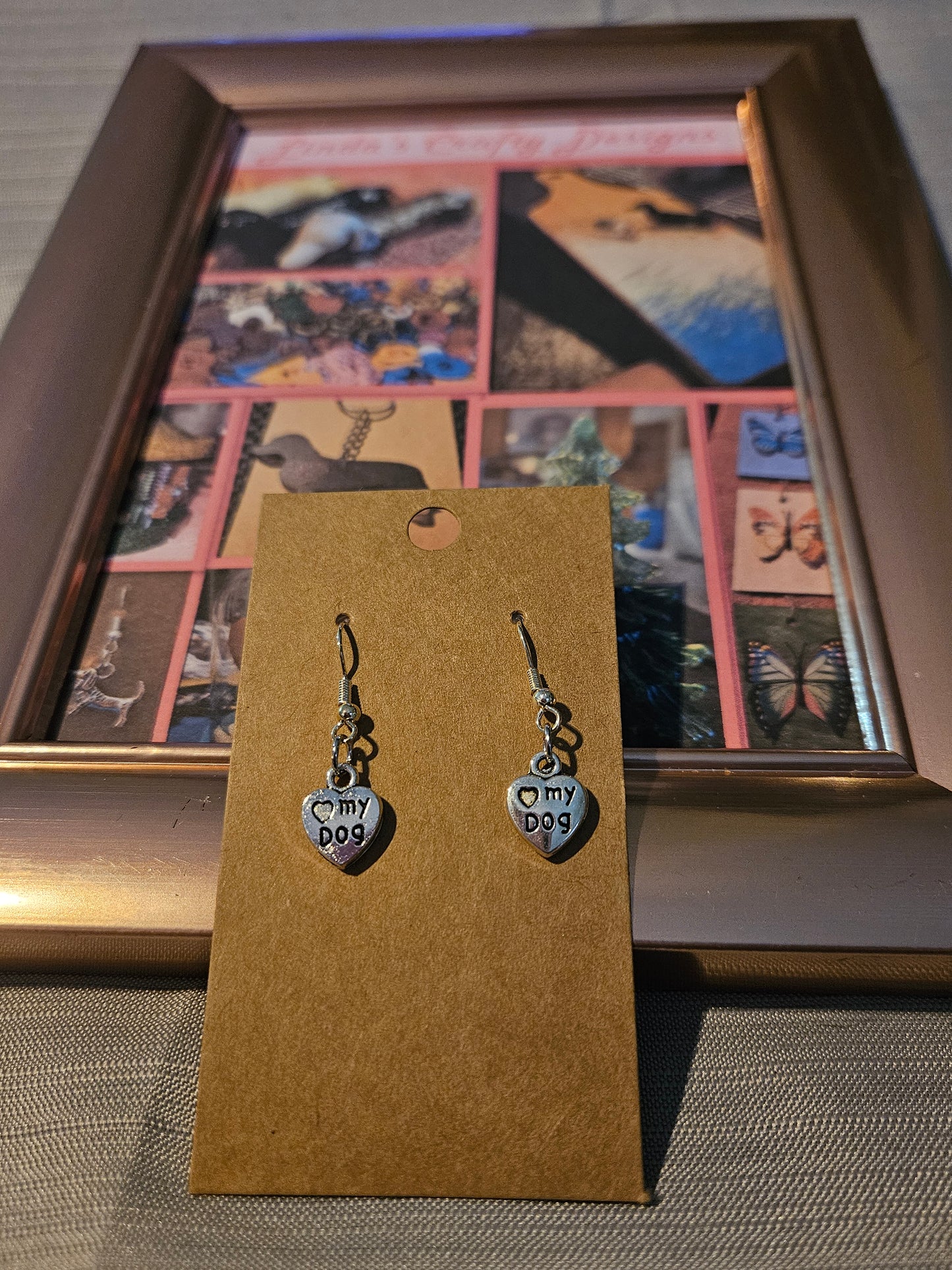 Metal Earrings (Hook) -  I Love my Dog #1176, 1177, 1178