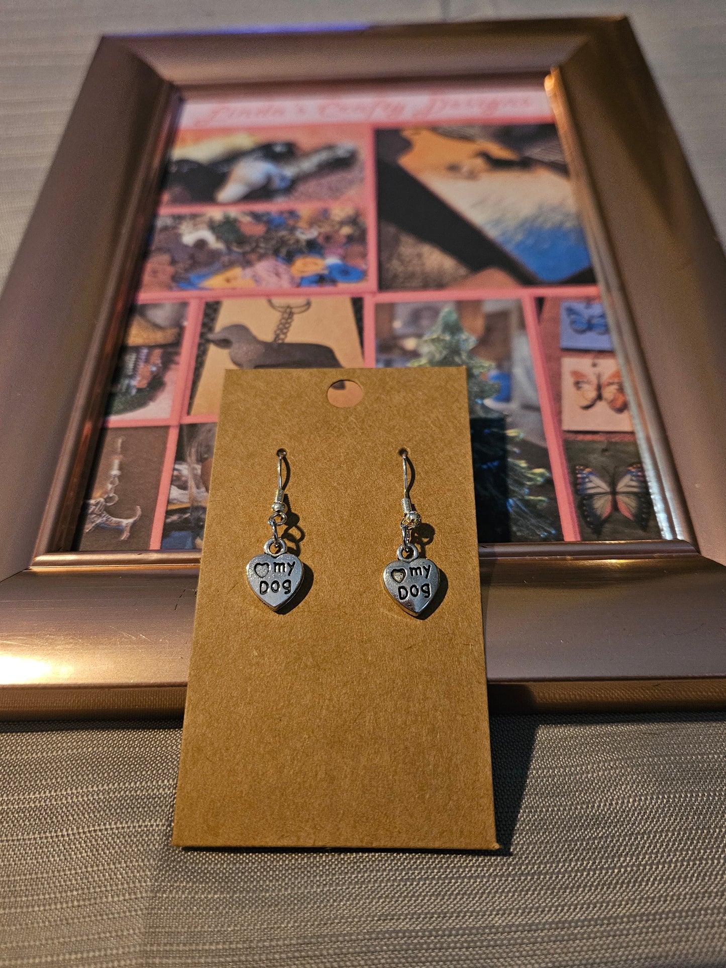 Metal Earrings (Hook) -  I Love my Dog #1176, 1177, 1178