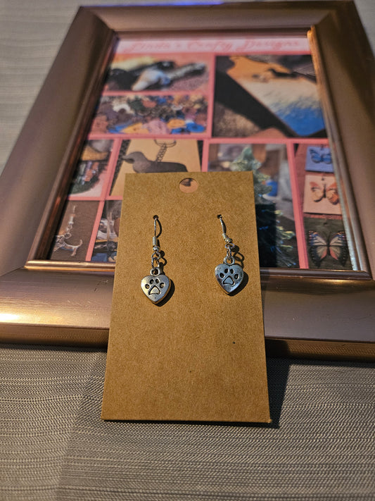 Metal Earrings (Hook) - Paws on Hearts #1112, 1113