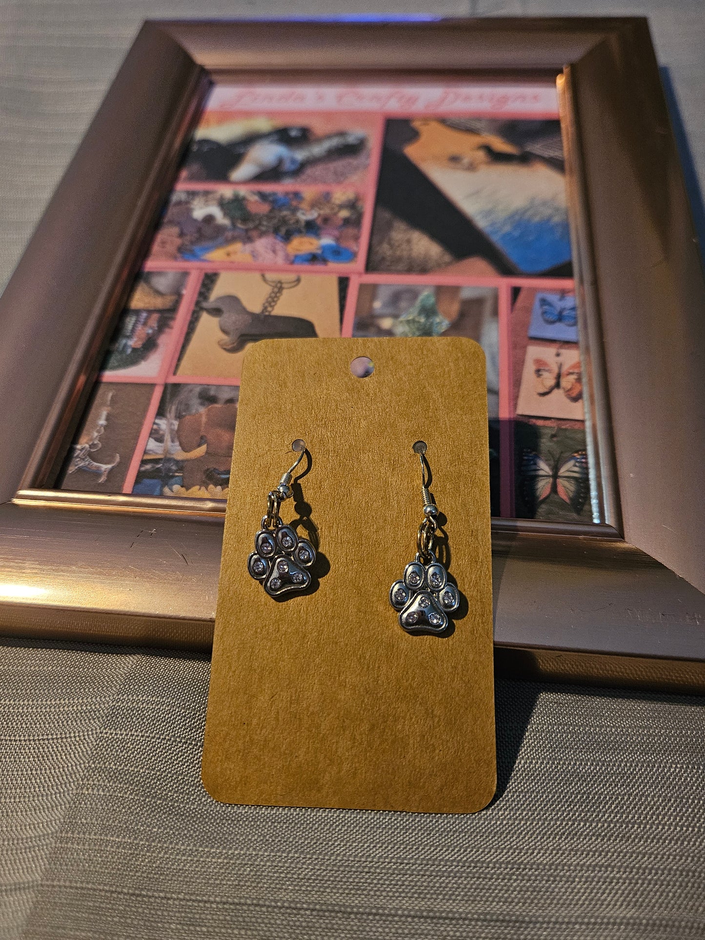 Metal Earrings (Hook) - Solid Pawprints 5 #1100. 1101. 1102