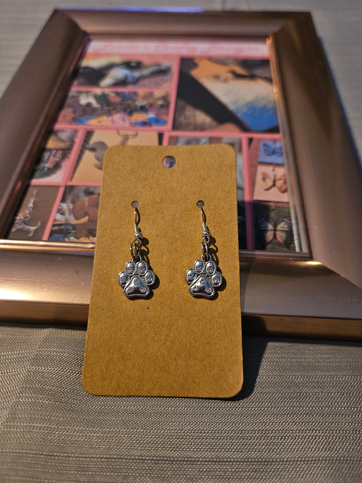 Metal Earrings (Hook) - Solid Pawprints 5 #1100. 1101. 1102