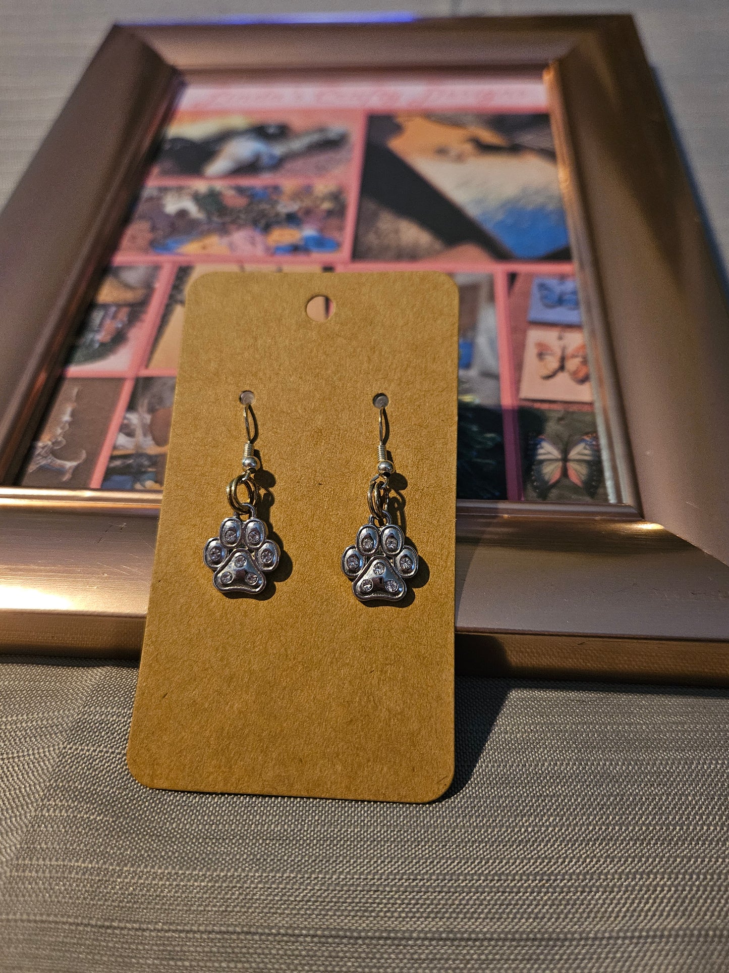 Metal Earrings (Hook) - Solid Pawprints 5 #1100. 1101. 1102