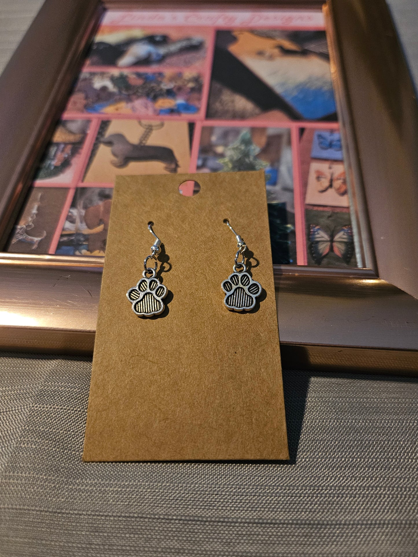 Metal Earrings (Hook) - Solid Pawprints 4b #1103. 1104. 1105