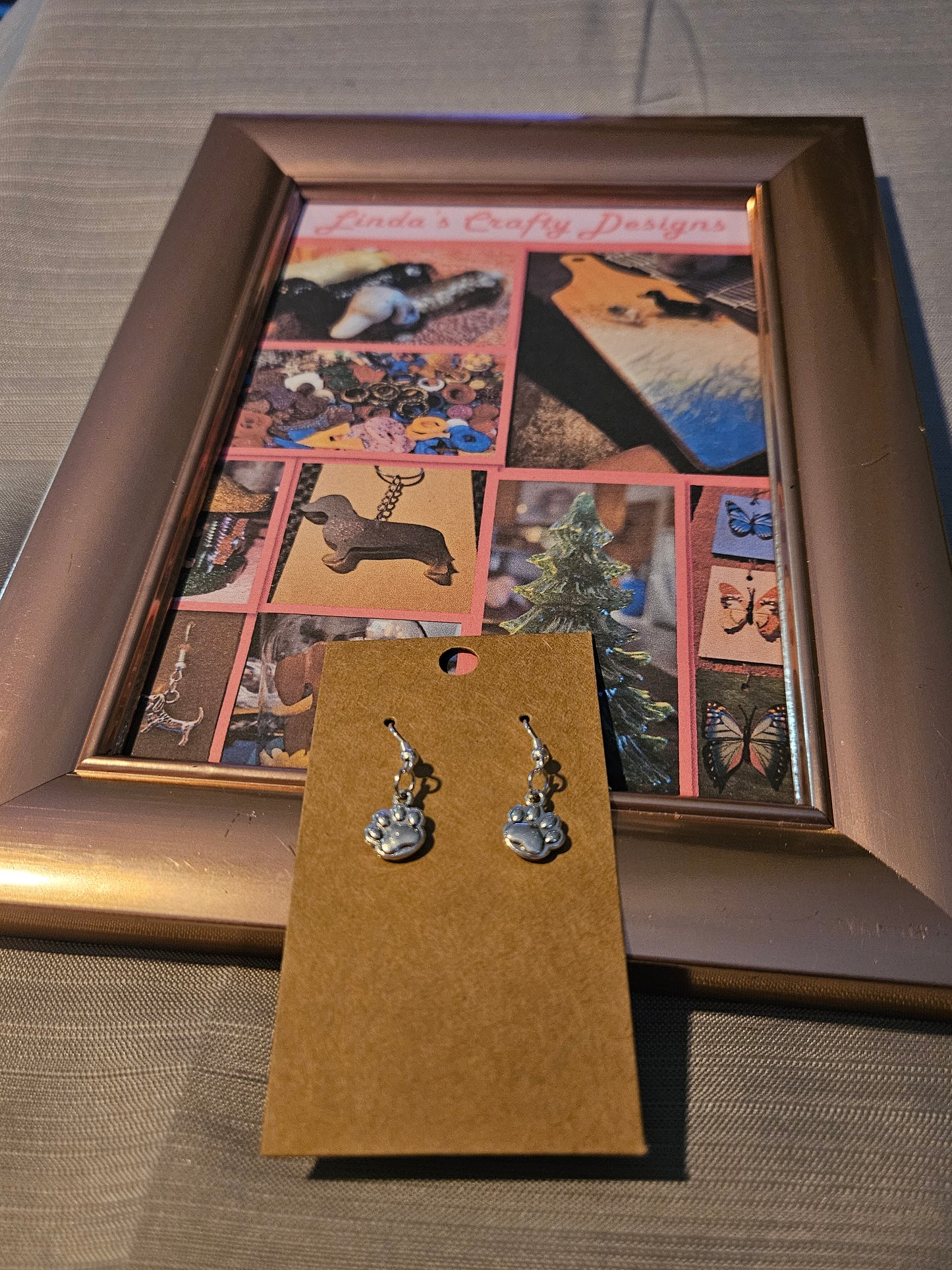 Metal Earrings (Hook) - Solid Pawprints 2 #1108. 1109
