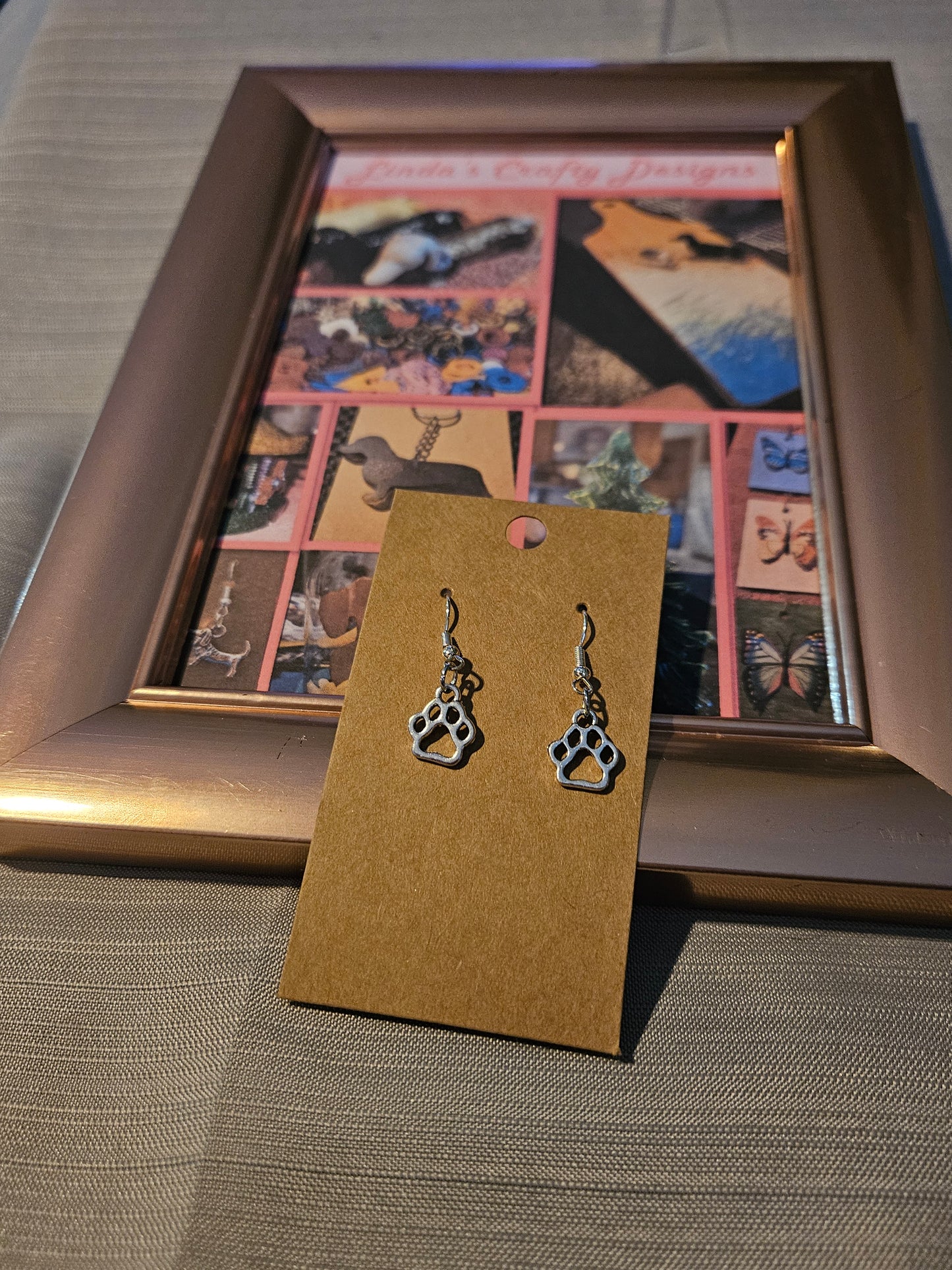 Metal Earrings (Hook) - Hollow Pawprints #1119. 1120. (#1121 sold). 1122
