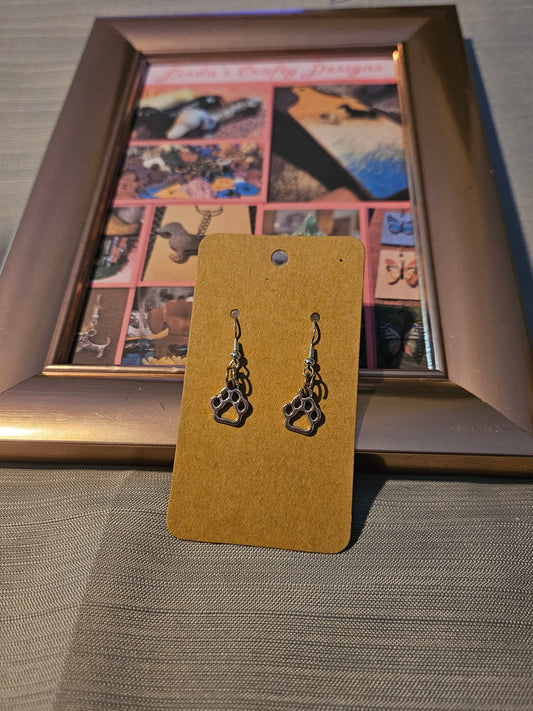 Metal Earrings (Hook) - Hollow Pawprints #1119. 1120. (#1121 sold). 1122