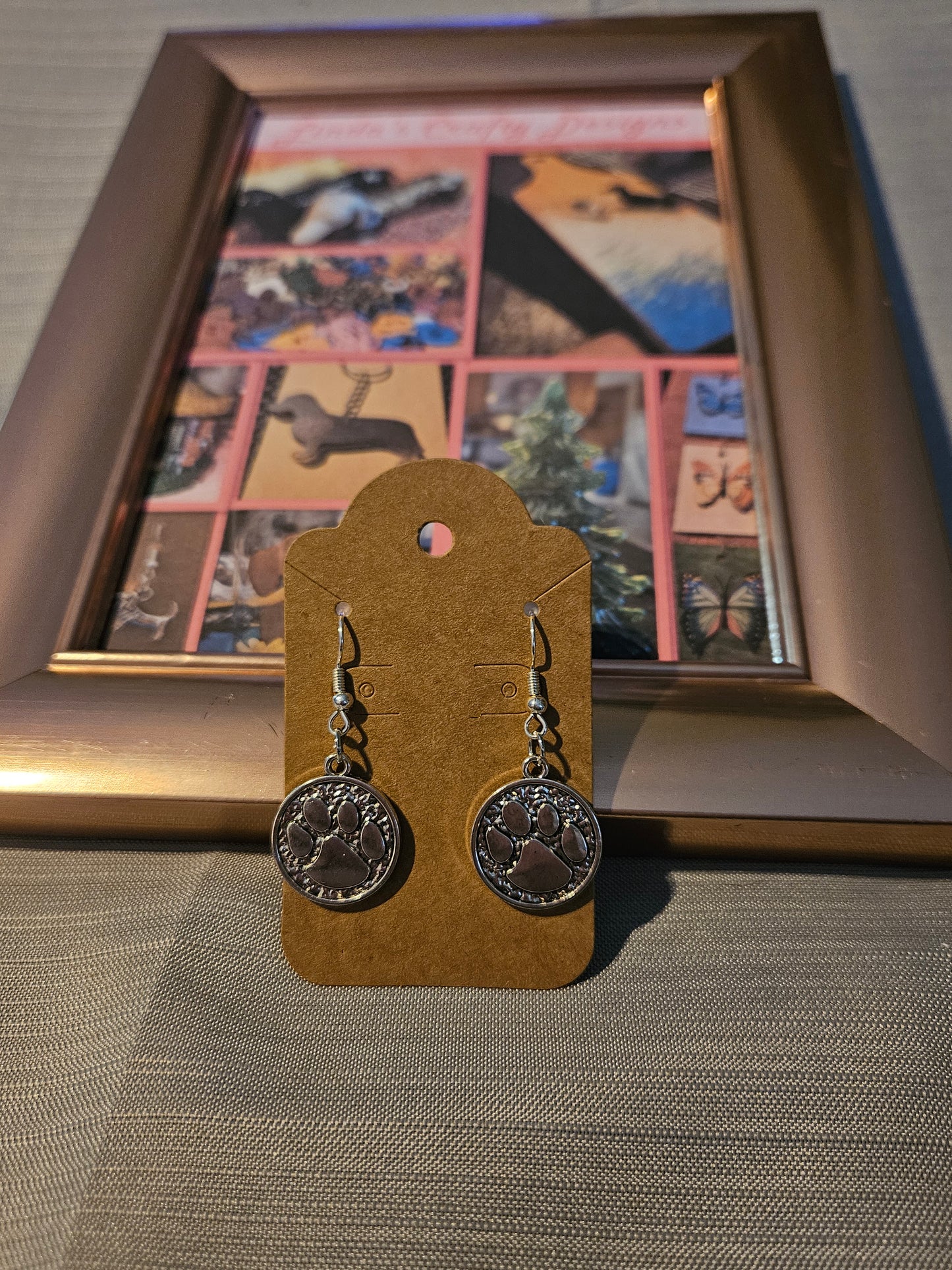 Metal Earrings (Hook) - Paws in Circles #1117. 1118